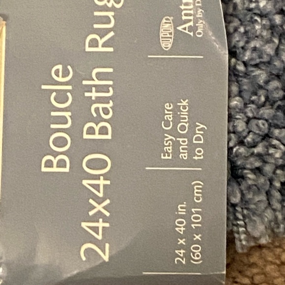 NWT 24x40 blue bath rug by whole home heavy & nice - Picture 5 of 6